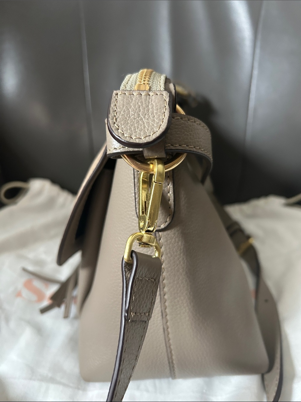 See By Chloé Taupe Suede & Leather Shoulder/Crossbody Bag - Picture 11 of 12
